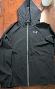 Under Armour Boys Large Black Hooded Track Suit 2 Pieces - Picture 1 of 6