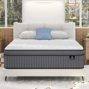 King Size Mattress, Upgrade Strengthen Gel Memory Foam 12 Inch Firm Hybrid Ki... - Picture 1 of 7