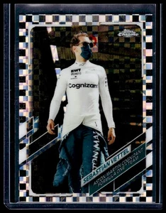 2021 Topps Chrome F1 Sebastian Vettel Black & White RayWave Refractor 47 Aston - Picture 1 of 2