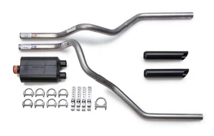 Ford F150 F250 09-19 Flowmaster Super 40 Muffler Dual Exhaust Kit Black Tips - Picture 1 of 4