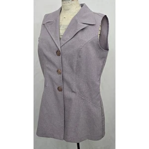 VINTAGE Y2K B'ZONE ärmellos Blazer Weste mauve langes Revers Tunika Top S/M schick - Bild 1 von 10
