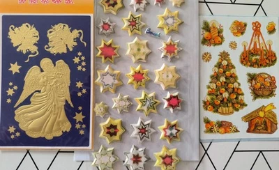 Sticker Aufkleber Stickeralbum Engel Gold Weihnachten Sterne Weihnachtsbaum 🎄 - Bild 1 von 4