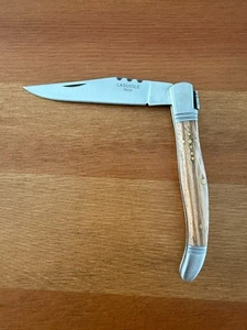 "Navaja de bolsillo Navaja Laguiole Inox hoja de acero inoxidable de 3,34"" escalas de madera de olivo" - Imagen 1 de 8