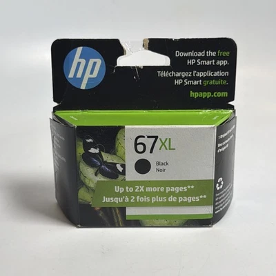 October 2024 Genuine HP 67XL High Yield Black Original Ink Cartridge 11/2026 - Image 1 of 4
