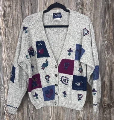 Vtg 90’s Woolrich Cardigan Sweater Country Cottagecore GrannyCore Woman's L - Image 1 of 4