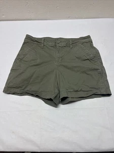 Eddie Bauer Shorts Womens Sz 8 Green Stretch Hiking Walking Back Pockets - Picture 1 of 12