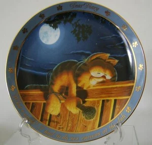 Garfield Display Plate "What A Night" Jim Davis Dear Diary Series 1990 - Picture 1 of 1