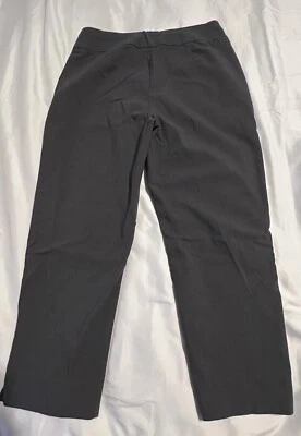 Mujer Susan Graver Gris Elástico Pull On Slash Bolsillos Capri Talla 6 Foto 1 de 4