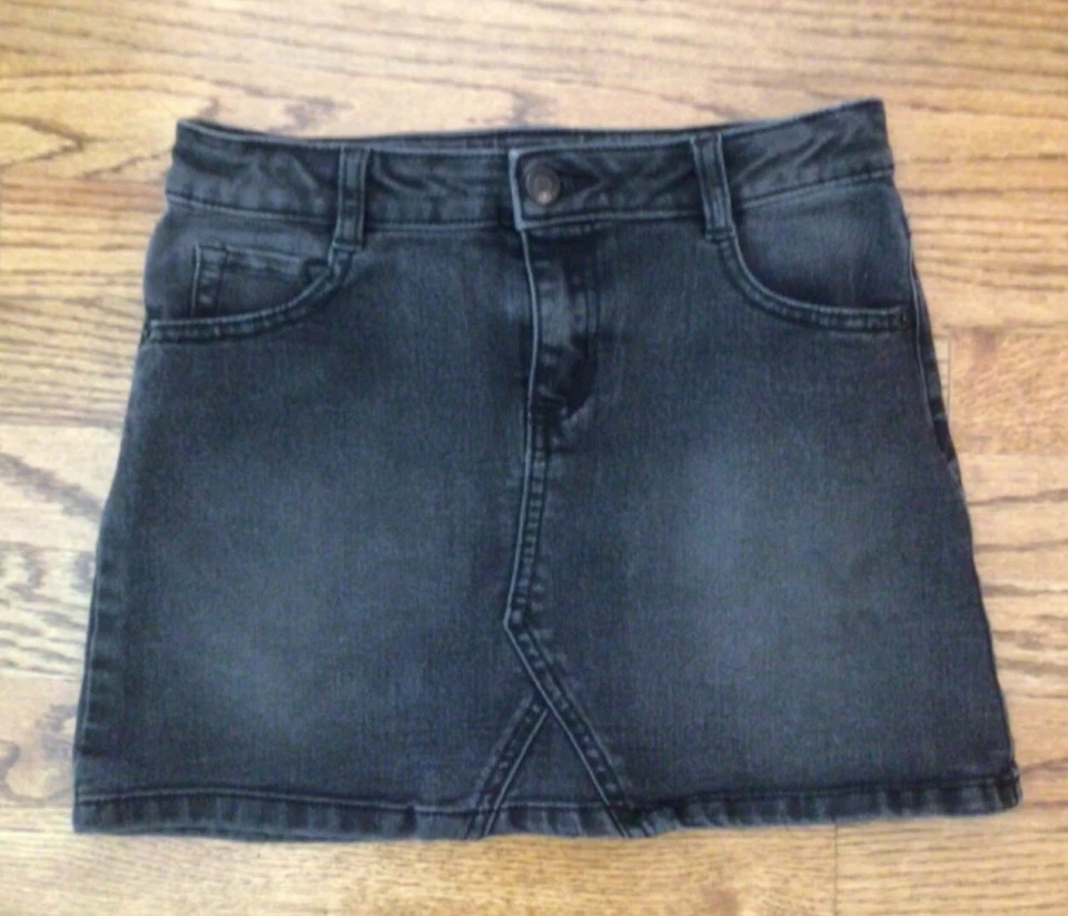 Gymboree Crazy 8 black denim skirt sz 10 adjustable waist - Image 1 of 4
