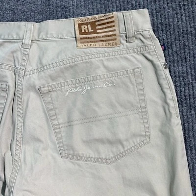 Ralph Lauren Polo Jeans Mujer 30 Beige Recto Capri Mezcla Algodón Mediados 30x23 Foto 1 de 4
