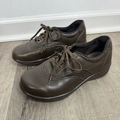 SAS Walk Easy Women’s Brown Shoes Comfort Walking Size 8 Wide Leather Lace Up - Image 1 of 4