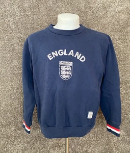Vintage England National Team Umbro Soccer Training Sweatshirt Used Size M Blue - Picture 1 of 15