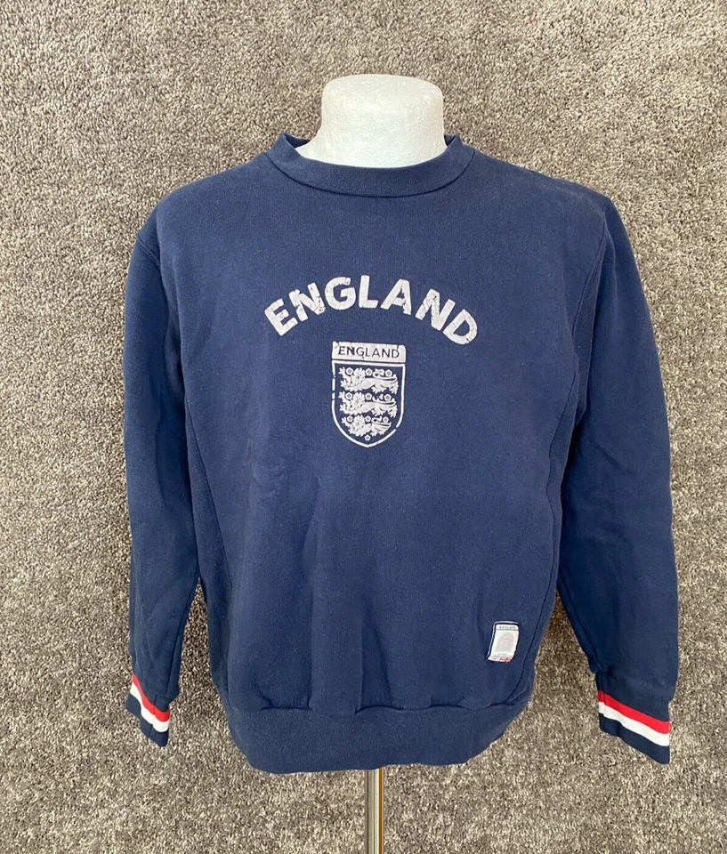 Vintage England National Team Umbro Soccer Training Sweatshirt Used Size M Blue - Image 1 of 4