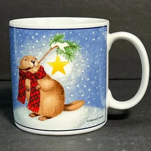 Taza vintage Sakura Stephanie Stouffer Star Struck Animals Castor Invierno Café - Imagen 1 de 8