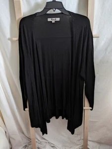 Flachs Lagenlook Damen lange schwarze Jacke leicht Größe 1G GUC - Bild 1 von 6