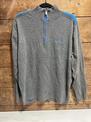 ANTIGUA DETROIT PISTONS MENS GRAY BLUE LONG SLEEVE 1/4 ZIP PULLOVER Size Large - Image 1 of 4