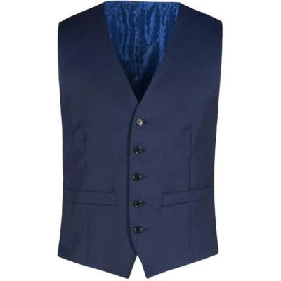 ALEXANDRE MEN'S WESTON BLUE TWILL WAISTCOAT 44R NEW RRP £90 - Image 1 of 3