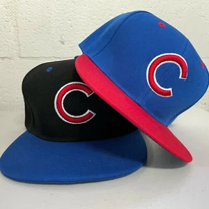 Chicago Cubs Snap Back Cap Hat Embroidered Chi Adjustable Flat Bill Men - Picture 1 of 7