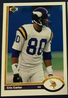 1991 Upper Deck # 56 CRIS CARTER Ohio State Minnesota Vikings Near Mint - Image 1 of 4