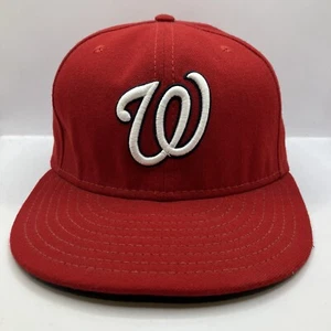 New Era 59FIFTY Washington Nationals All Red Hat Cap Fitted Size 7 1/4 Script W - Picture 1 of 10