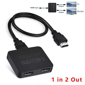 HDMI Splitter mit 3.9Ft HDMI Kabel, 4K HDMI Splitter 1 in 2 Out Gleichzeitig DHL - Bild 1 von 15