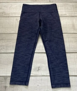 Lululemon Wunder Under Crop Leggings Gr. 4 Space Dye Navy Workout Active Yoga - Bild 1 von 7
