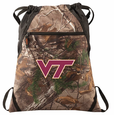 Virginia Tech Camo Cinch Pack REALTREE Virginia Tech Hokies Drawstring Bag Cover