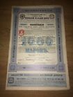 Bond Loan Podolischen Geselschaft Russia 1911 Railway Share Certificate 1000 Mrk