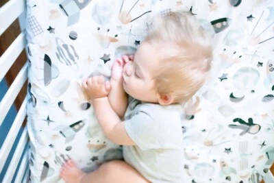 SPACE AIRPLANES designed Crib Sheets, Breathable And Soft Microfiber - Image 1 of 4