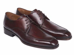 Paul Parkman Brown & Bordeaux Leather Apron Derby Shoes (ID#33BRD92) - Picture 1 of 7