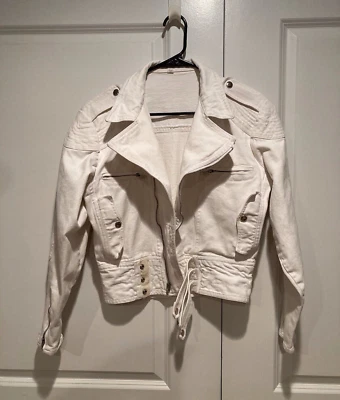 Jaqueta jeans Cooper masculina esportiva branca vintage tamanho P - Imagem 1 de 4