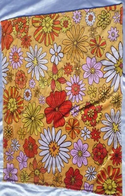 70's Style Groovy Throw Soft Fleece Blanket Floral Retro Mod Kitschy Vibe 41x30" - Image 1 of 4