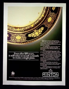 Minton Tableware Vintage Interior Design Ad - 1984 Original Press Cutting F108 - Imagen 1 de 1
