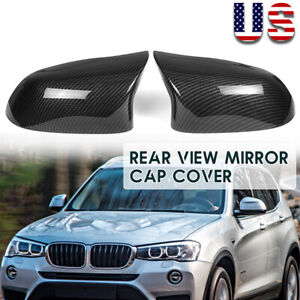 2x Carbon Fiber Side Mirror Covers For BMW x5 F15 x6 F16 x3 F25 x4 F26 2014-2018