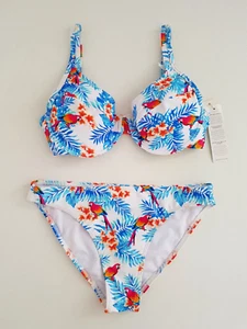 Esprit 2-tlg Bikini-Set Oberteil Bügel-BH 75C/38 + Bikini-Hose 40 bunt NEU TOP - Bild 1 von 11