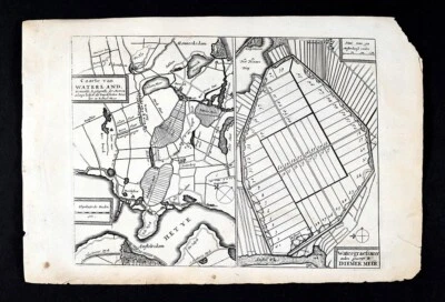 1696 Colom Map Waterland Watergraefsmeer Amsterdam Holland Agriculture Fields - Image 1 of 4
