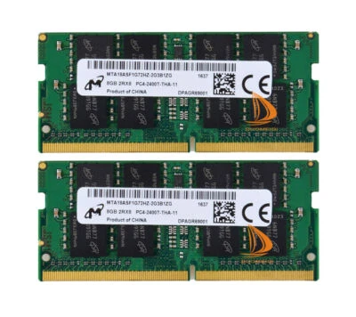 16GB Micron 2x 8GB 2Rx8 PC4-2400T DDR4 2400Mhz 260Pin SODIMM Memory Non Ecc Test - Image 1 of 4