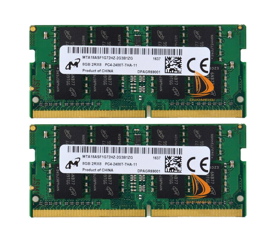 16GB Micron 2x 8GB 2Rx8 PC4-2400T DDR4 2400Mhz 260Pin SODIMM Memory Non Ecc Test - Image 1 of 4