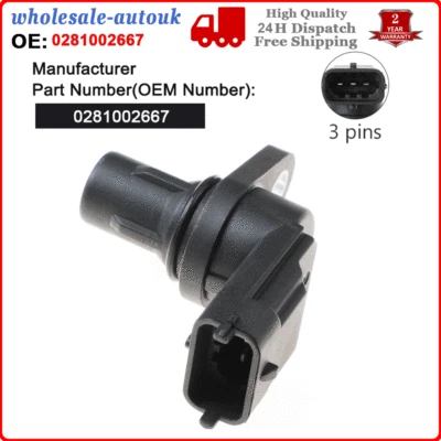 CAMSHAFT POSITION SENSOR FOR JEEP CHEROKEE KJ 2.5/ 2.8CRD 1.2 2002-07 0281002667 - Image 1 of 4