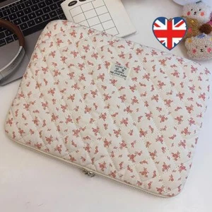Maple Leaf Cute Quilted Laptop Sleeve Soft Padded Computer Storage Bag (Pink L) - Afbeelding 1 van 11