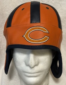 Reebok Chicago Bears Helm Mütze NFL Football Kunstleder Orange Vintage Style - Bild 1 von 7