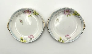 Juego de 2 platos de baratija floral con adornos dorados pintados a mano Nippon - Imagen 1 de 3