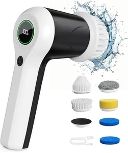 Elektrischer Schleuderschrubber kabellos 2 Geschwindigkeiten mit 6 Köpfen für Badezimmer Waschbecken - Bild 1 von 6