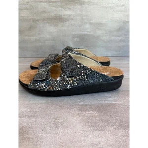 SAS Snake Print Adjustable Strap Sandals Cork Comfort Slides Size 9M Women - Picture 1 of 8