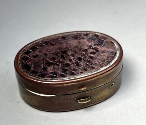 Portapillole vintage borsa tasca viaggio rame portagioie design pelle di serpente top - Foto 1 di 9