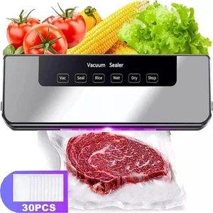 Máquina selladora al vacío comercial sellar un sistema de ahorro de alimentos para comidas + 30 bolsas gratis - Imagen 1 de 15