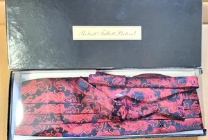 Robert Talbott Protocol Formal Black & Red Silk Bow Tie - Picture 1 of 5
