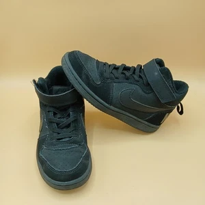 Nike Court Borough Mid (PSV) Size 13C Black/ Black Basketball Shoes Kids - Picture 1 of 9
