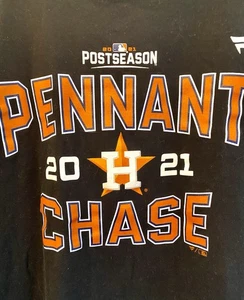 Houston Astros Pennant Chase 2021 Black T-Shirt Size 2XL & 3XL Pick Size - Picture 1 of 3