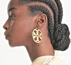 Tory. Miller Hoop 18K Gold-Tone Matte Earrings - Picture 1 of 7